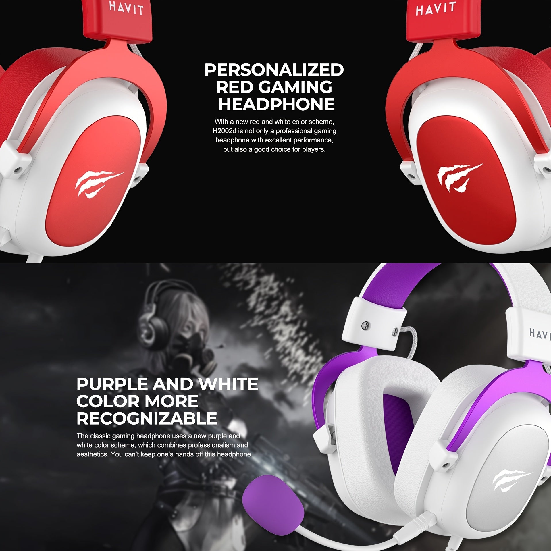 Wired Gaming Headset with Detachable Microphone 3D Surround Sound Noise-Canceling Ear Cushions Compatible with Xbox PlayStation PC Laptop