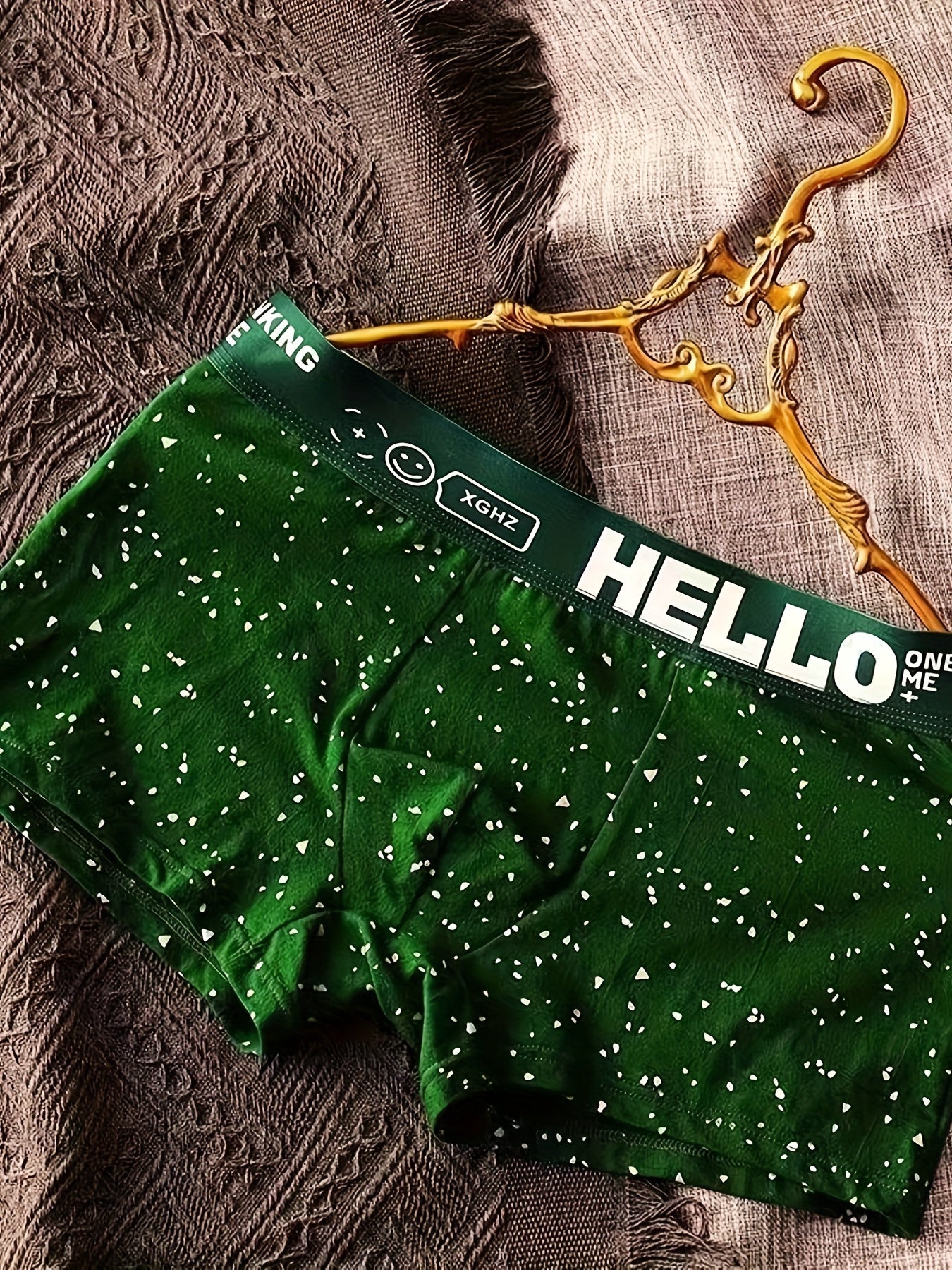 Men's Boxer Briefs with Soft Sweat-Wicking Fabric and Star Print Design