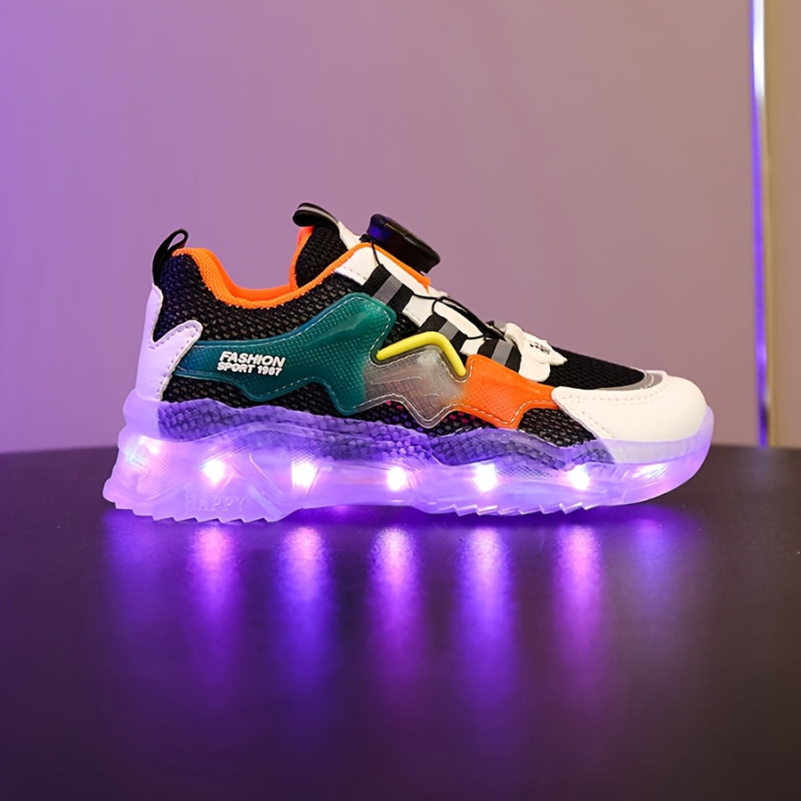 Kids' LED Sneakers for Boys and Girls Breathable Mesh Light Up Shoes with Color Changing and USB Charging