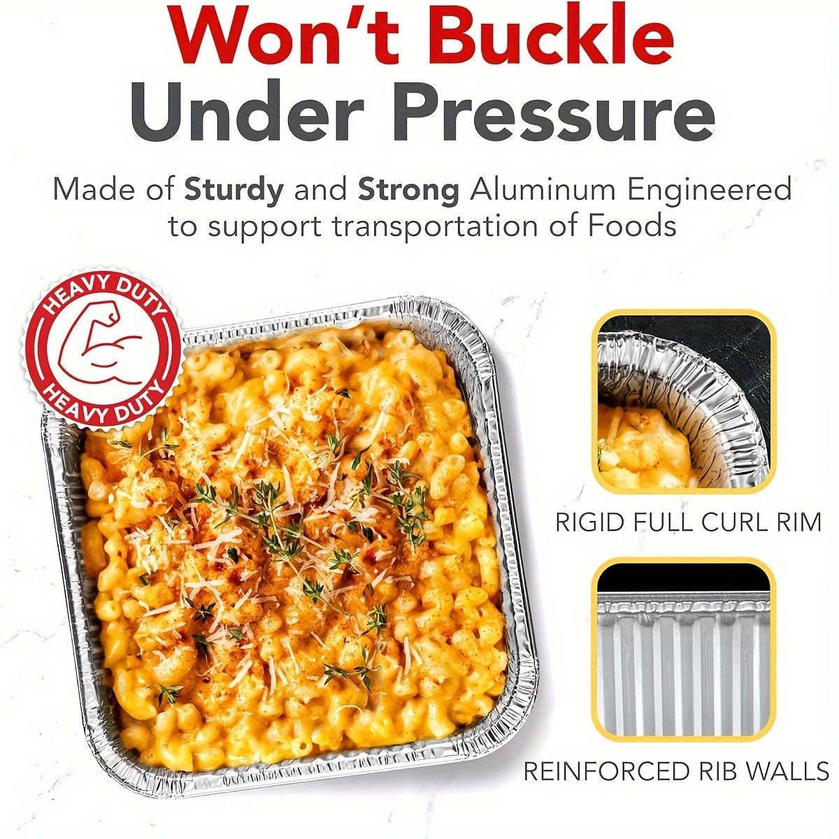 20-Pack de bandejas de aluminio con tapa, cuadradas de 20.32 cm, desechables para hornear y almacenamiento de alimentos