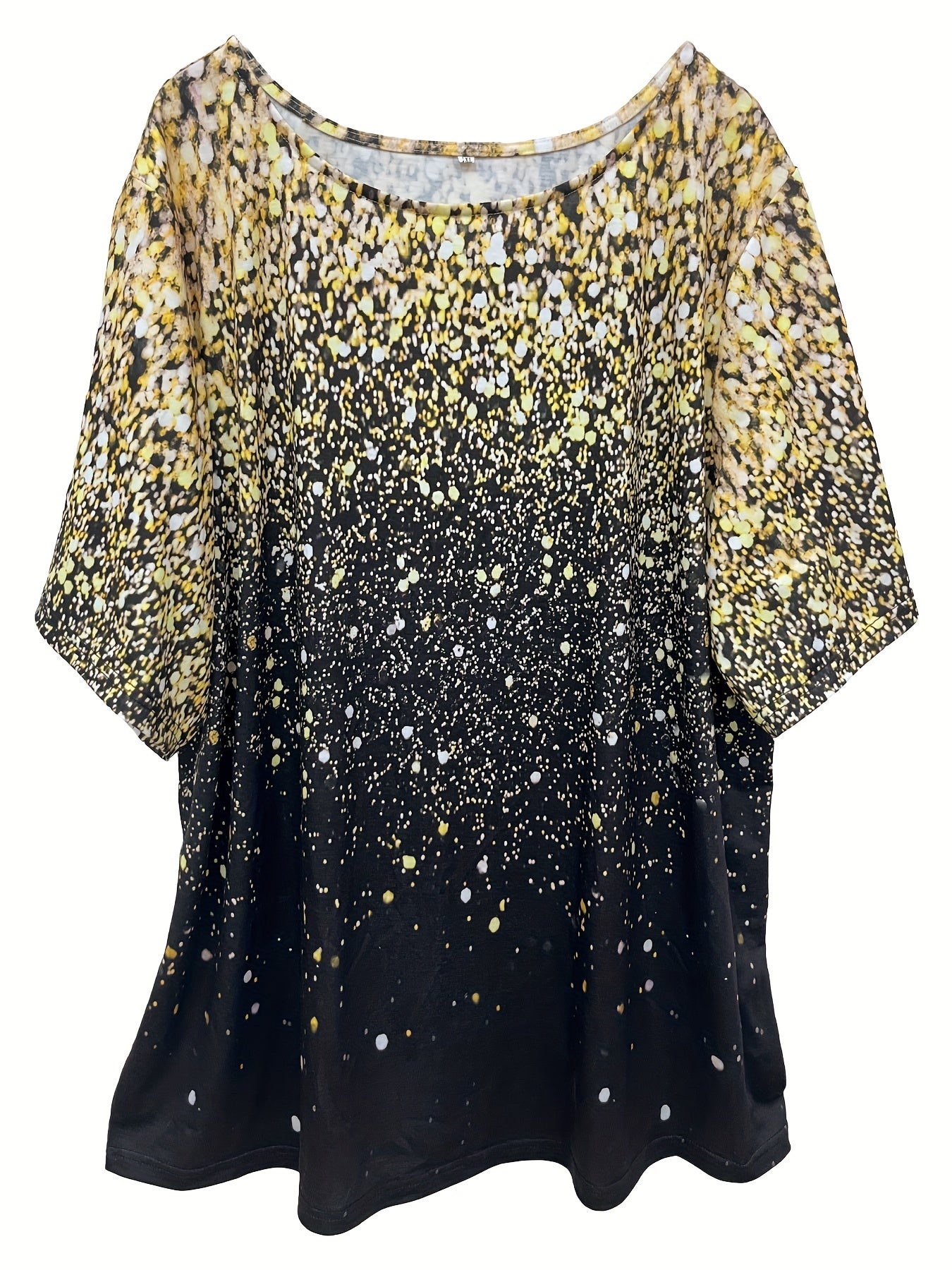 Plus Size Women's Casual Allover Print T-Shirt Crew Neck Short Sleeve Polyester Blend