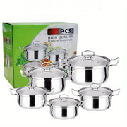 Juego de utensilios de cocina de acero inoxidable de 10 piezas, ollas y sartenes antiadherentes para cocina doméstica y profesional