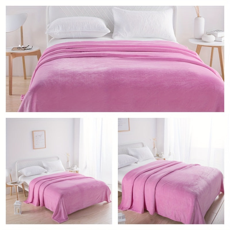 Reversible Flannel Fleece Throw Blanket for Couch Bed Camping and Travel