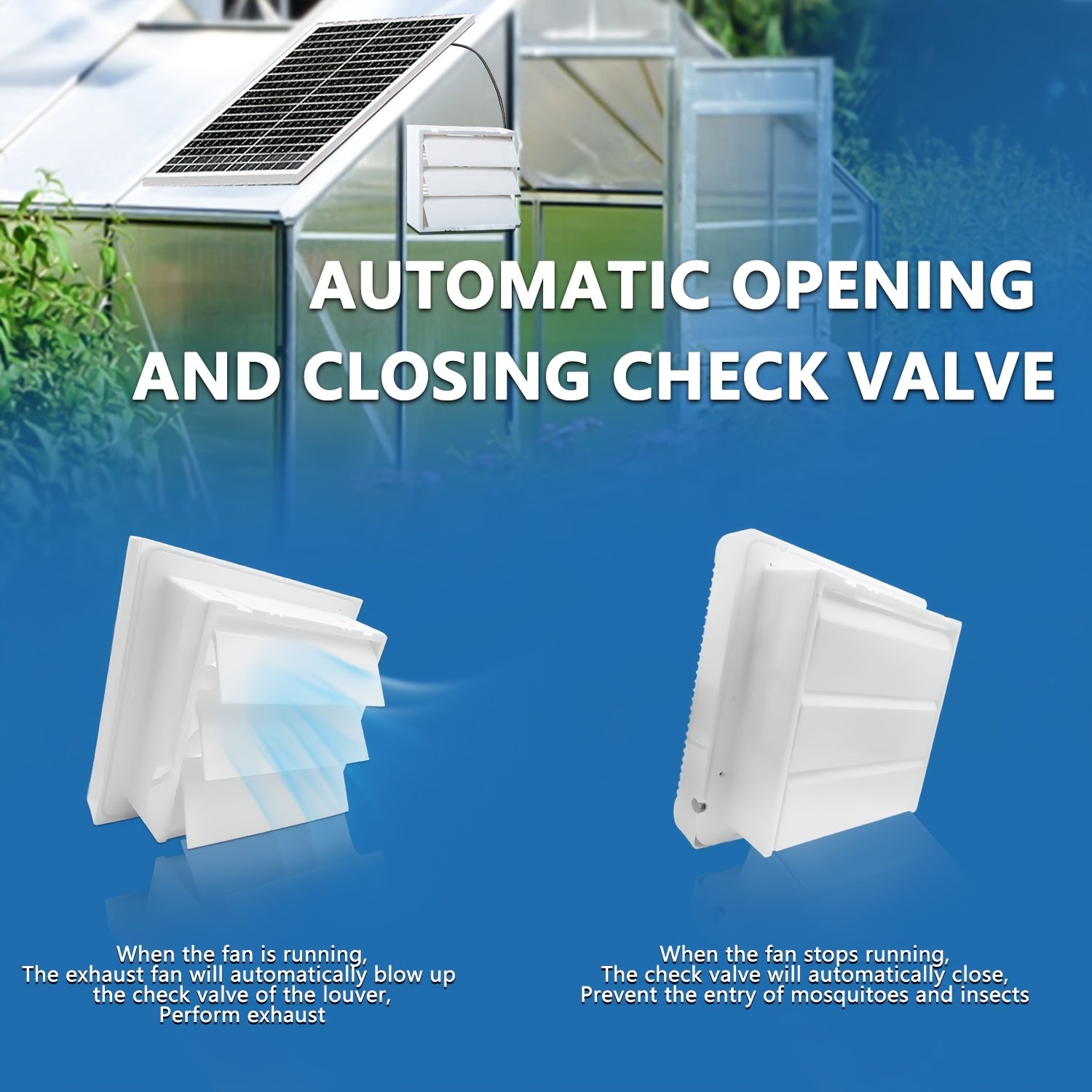 Набор солнечного вытяжного вентилятора 20 Вт, солнечная панель 8 дюймов, вентилятор высокой скорости вентиляции