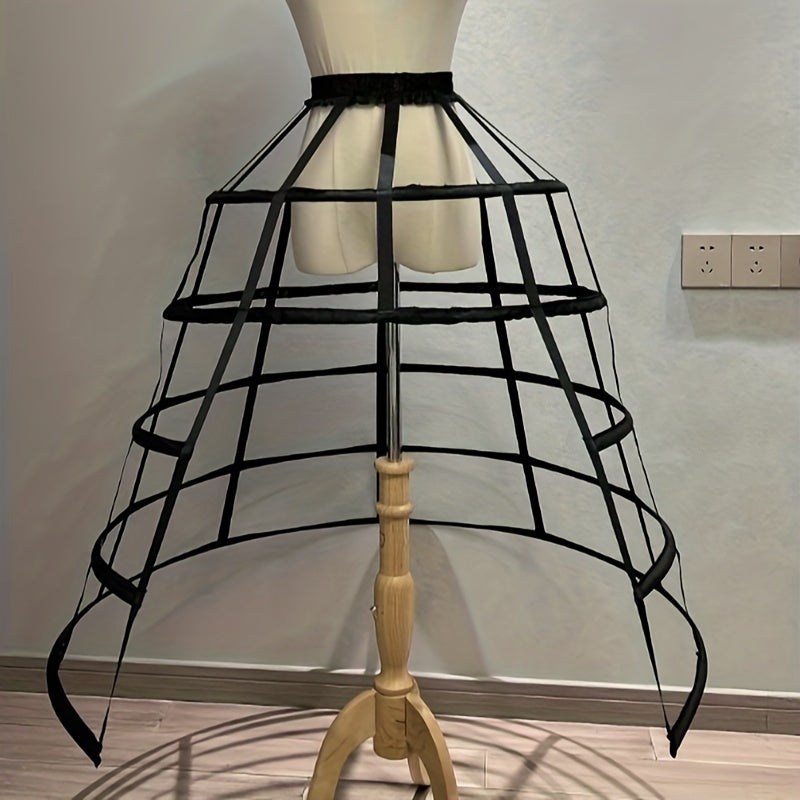 enagua gótica victoriana con crinolina ajustable con abertura para mujeres