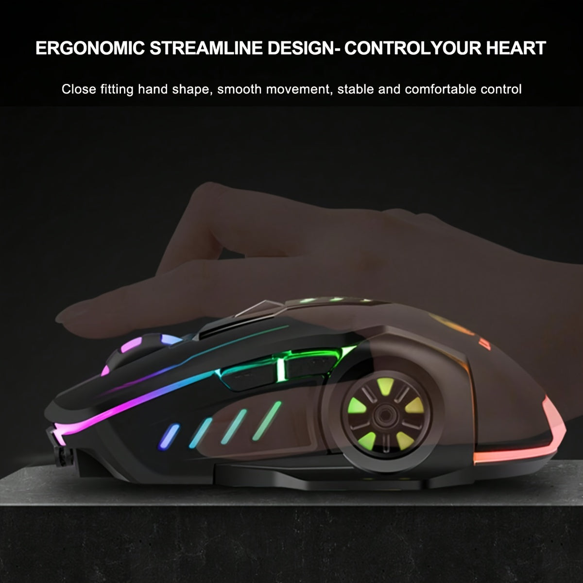 Ratón mecánico para juegos con cable para portátil y escritorio, e-sports, ambidiestro