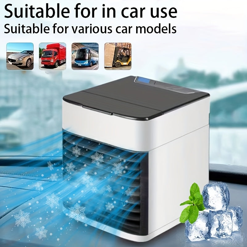 Portable 3-in-1 Air Conditioner Fan Purifier Humidifier USB Touch Control Fast Cooling for Home Office