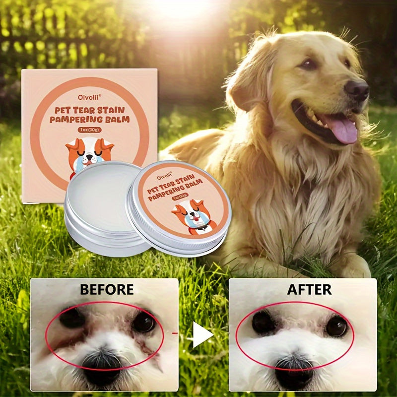 1oz Pet Tear Stain Care Balm for Dogs and Cats Gentle Eye Cleaning
