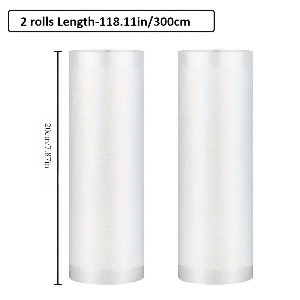 Rollo de sellador al vacío de 2 unidades, 3M de largo, duradero, resistente a desgarros, para almacenamiento de alimentos