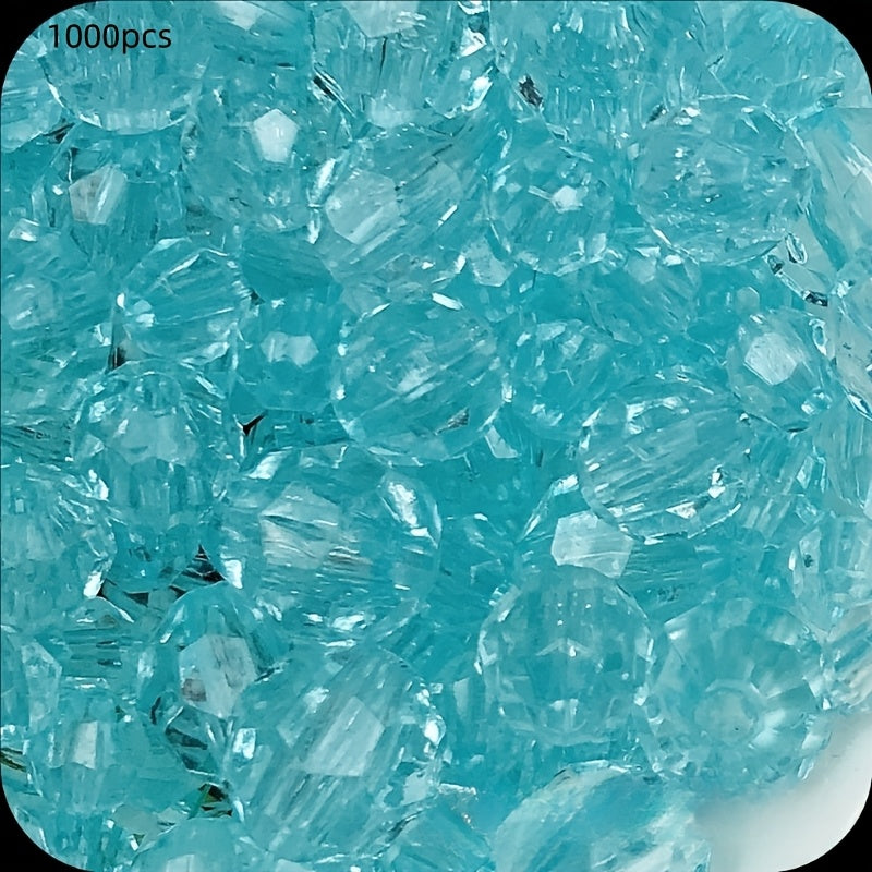 1000 piezas de cuentas de esquina de acrílico transparente de 6mm para bricolaje, joyería y decoración del hogar