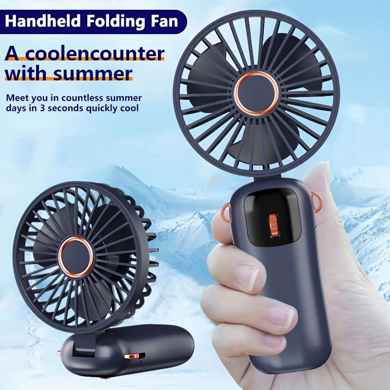 Mini Handheld Fan with LED Display, Rechargeable USB, 1200mAh, 100 Speeds