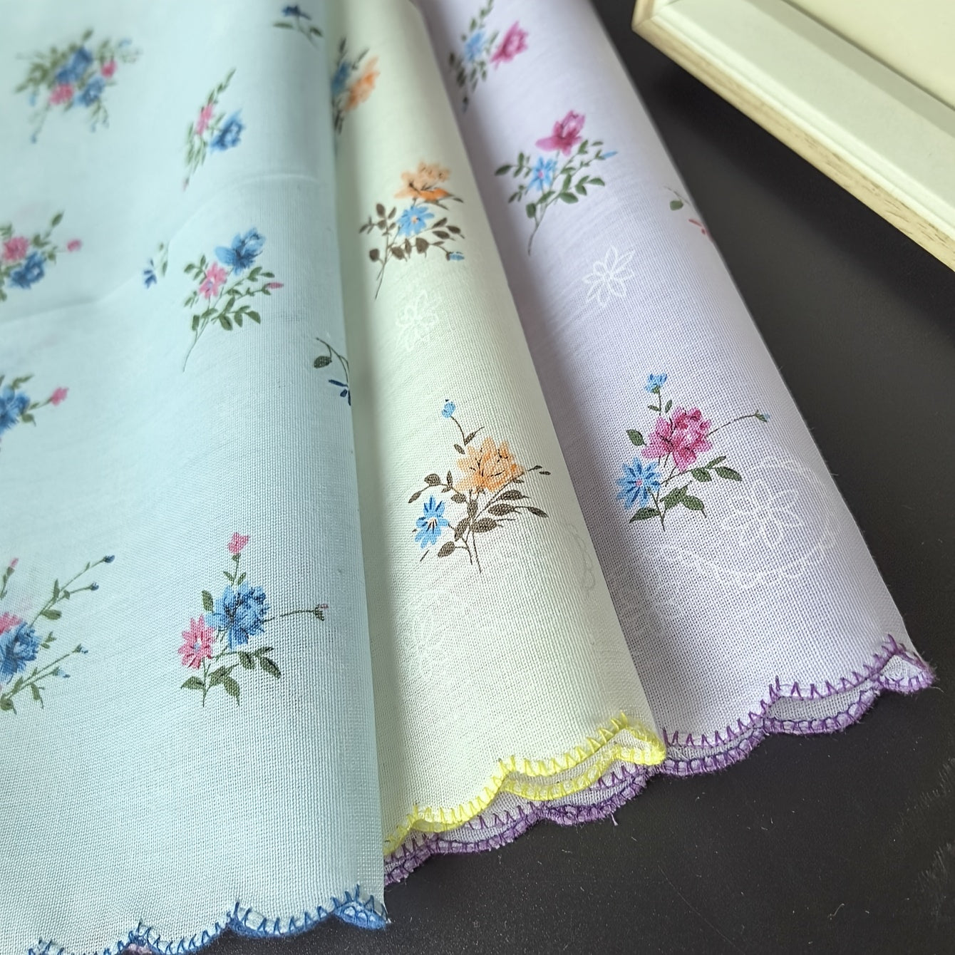 Women's Floral Cotton Handkerchiefs 6 Pack Washable Vintage Print