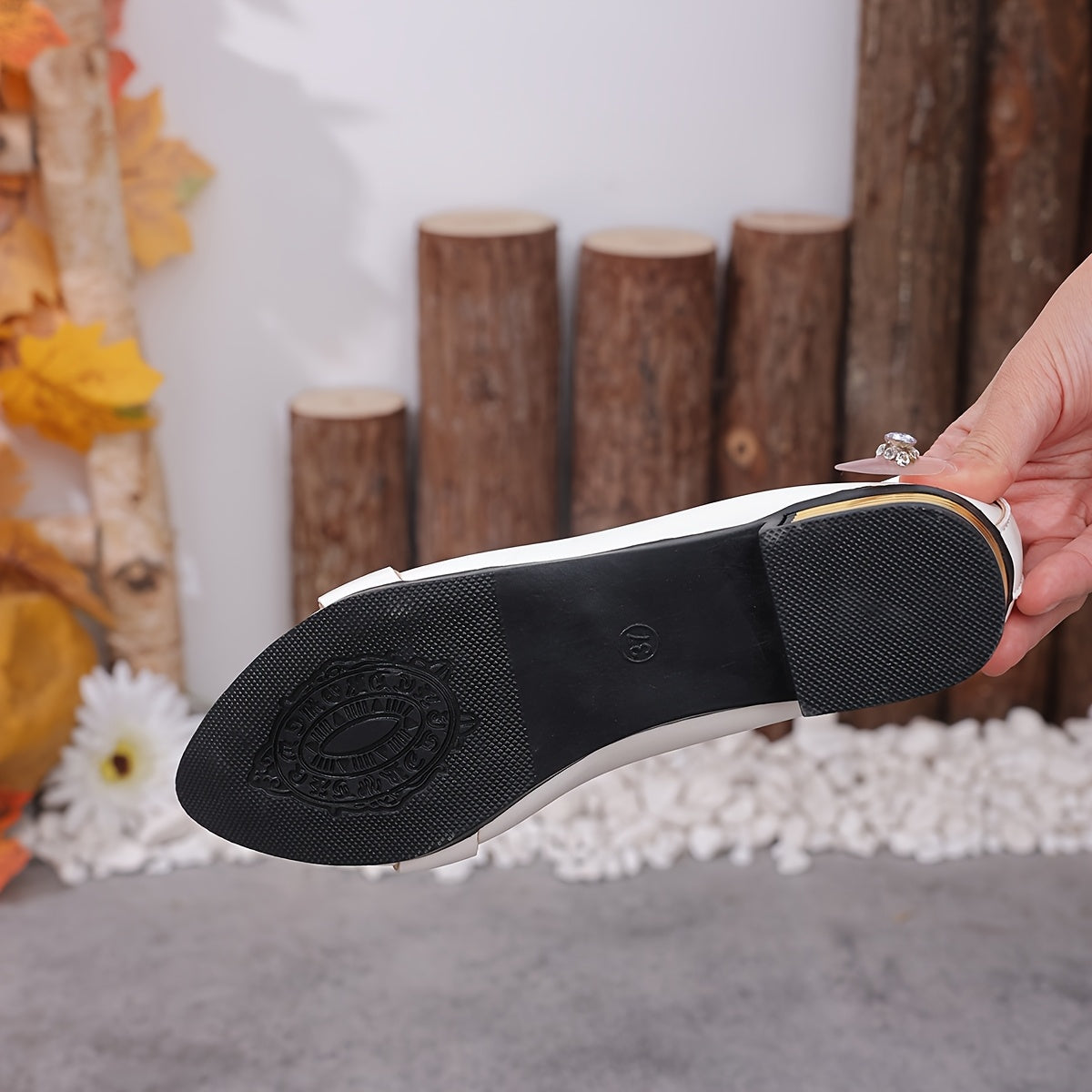 Women’s Slip-On Loafers White Metallic Accent Cushioned Sole Dress Casual