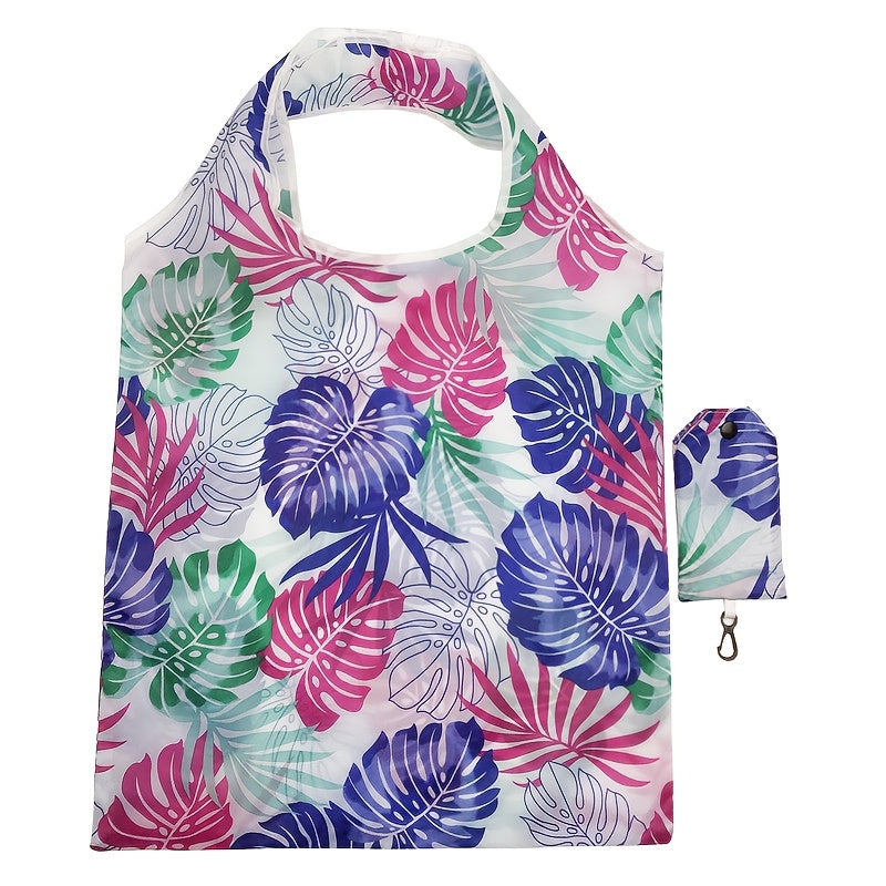 Reusable Polyester Shopping Tote Bag Large Foldable Sunflower Leopard Paisley