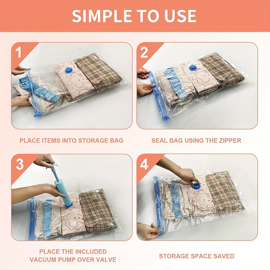 Travel Compression Bags Set with 9 Vacuum Storage Bags for Clothing Bedding and Luggage