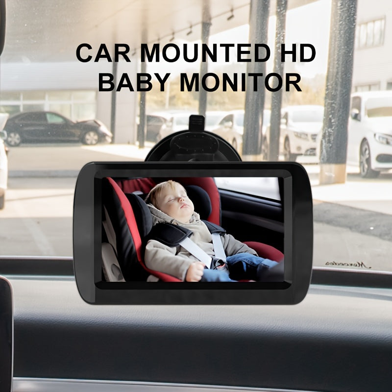 Compact HD Rearview Mirror Camera for Children Night Vision 10.92cm Rear Seat Monitor