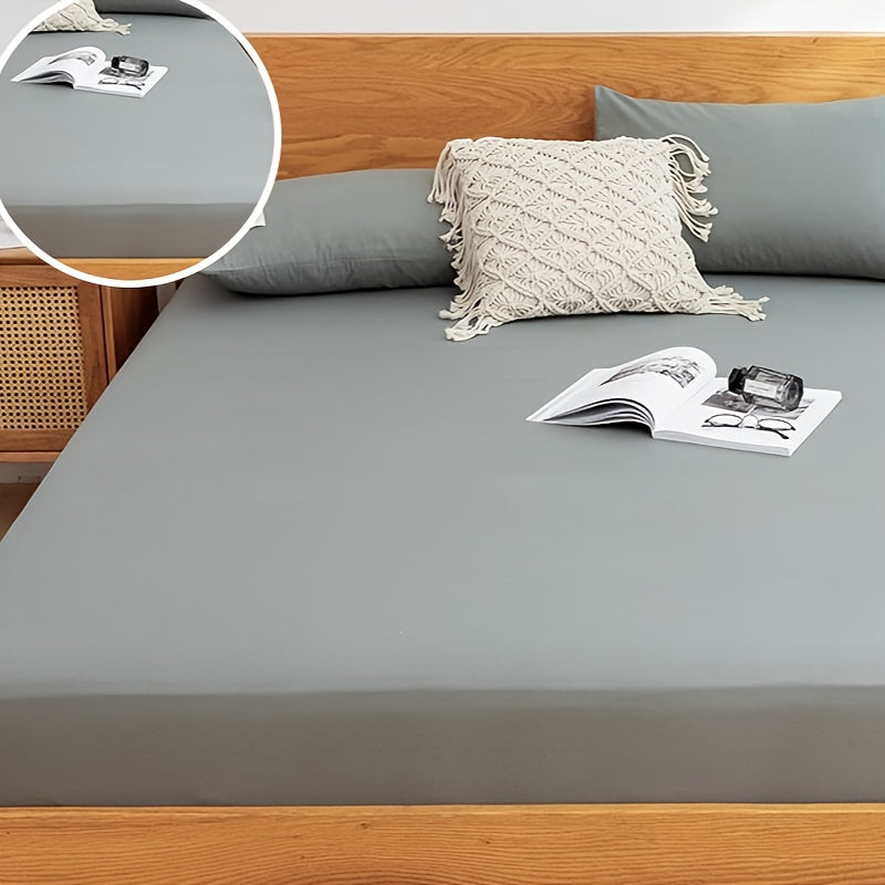 Sábana ajustable para cama individual de color sólido, capa única, invierno, disponibles en múltiples tamaños