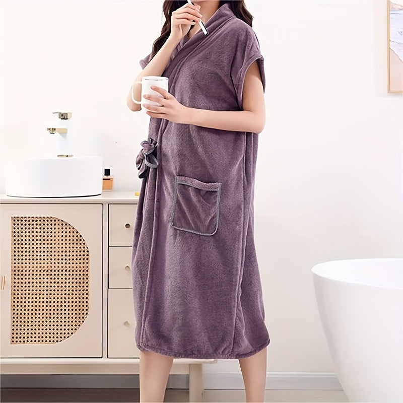 Халат без рукавов Breezywrap для женщин из ультрамягкого микрофибры - быстро сохнущий с поясом, дышащий, без ворса для дома.