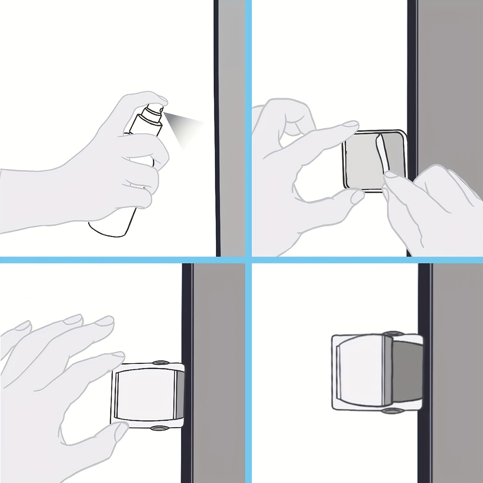 Kids Safety Lock Grey Sliding Guard for Windows and Doors BPA-Free Childproof Lock