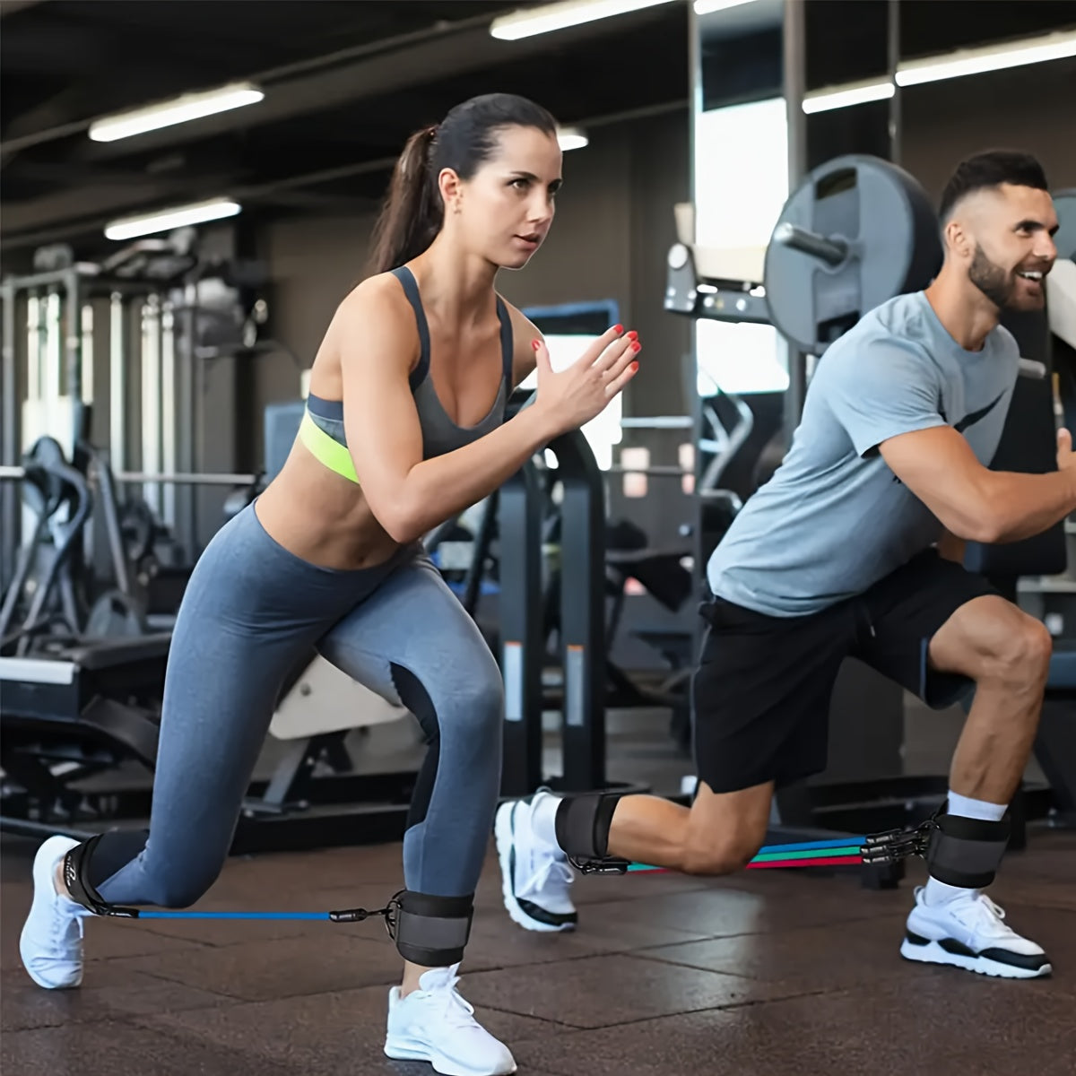 5-Piece Ankle Resistance Band Set for Strength Training Yoga and Fitness Adjustable TPE Bands