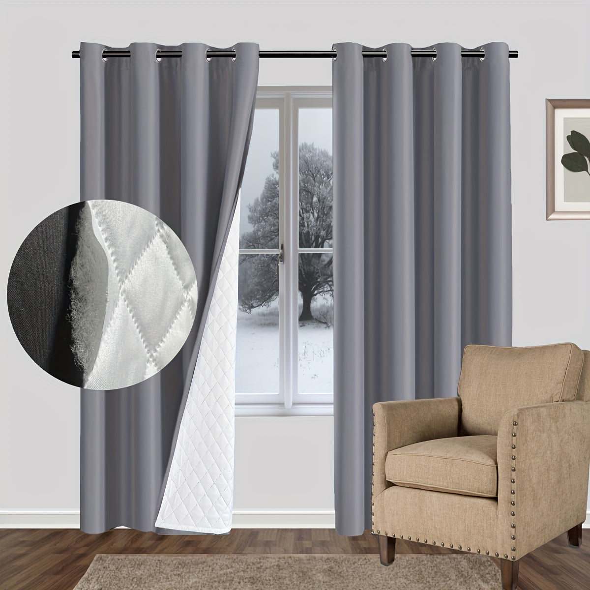 Thickened Soundproof Windproof Curtain Panels for Modern Home Door or Room Divider