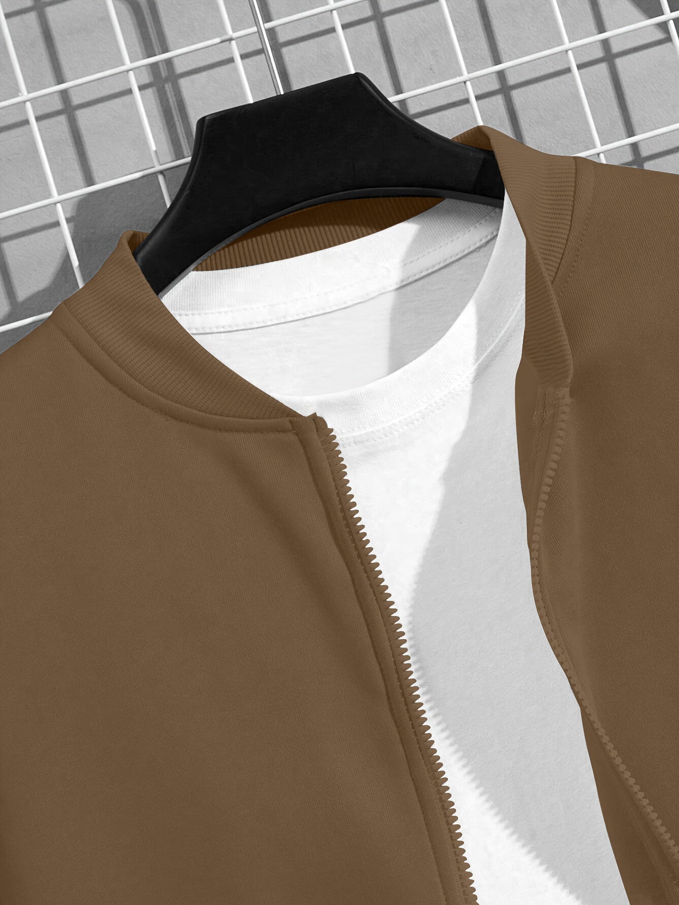 Men's Plus Size Casual Sweatsuit Set with Collared Neck Polyester Knit Solid