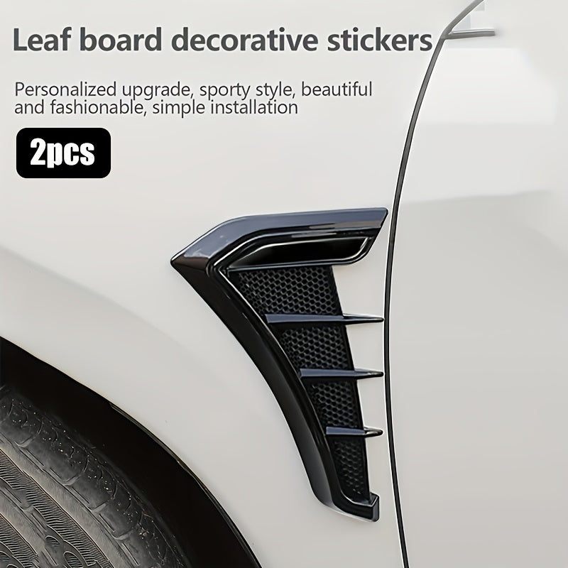 2pcs Car Fender Side Label Stickers Decorative Air Vent Wing Body Auto Accessories