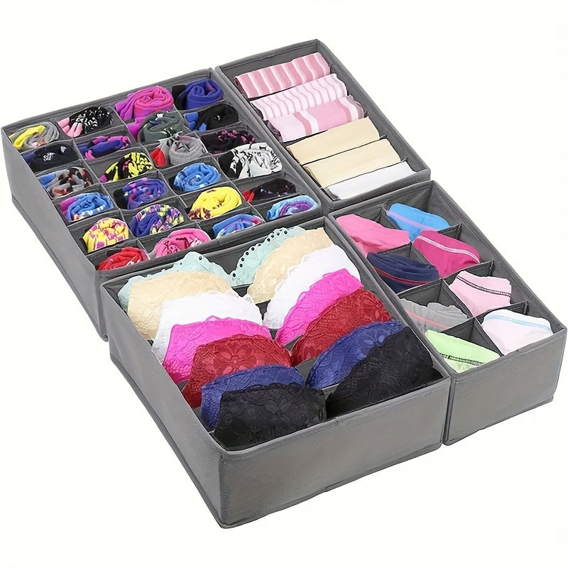 Collapsible 24-Cell Drawer Organizer for Socks Underwear Bras Ties Storage
