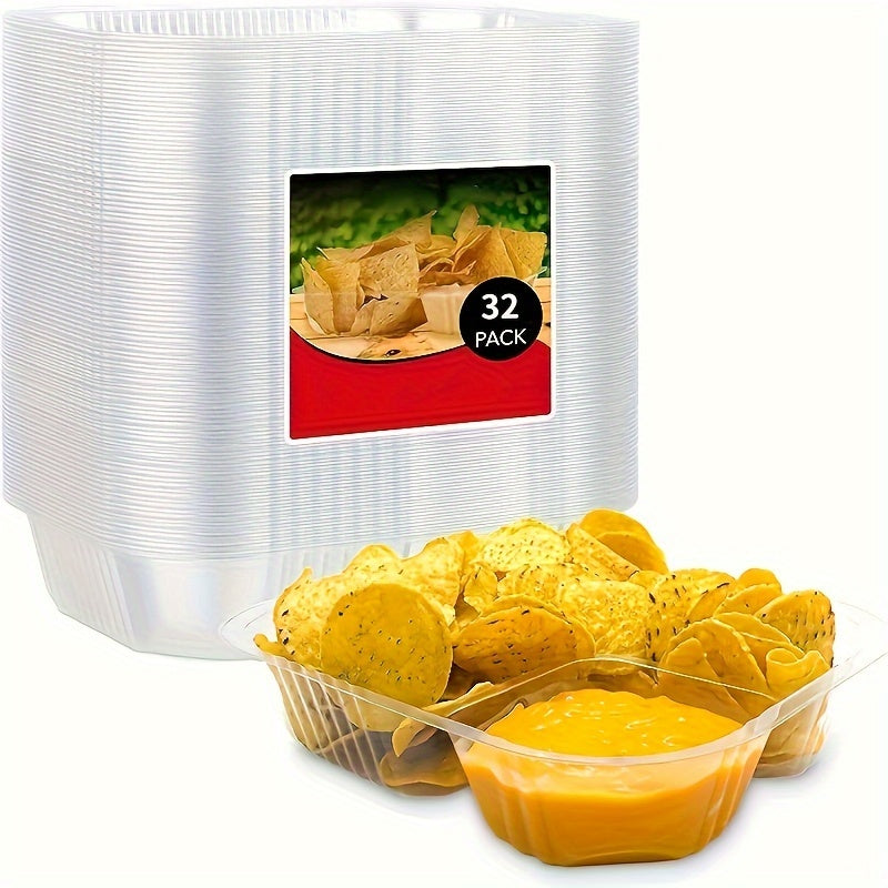 32-Pack 12oz Disposable Plastic Nacho Trays for Dips, Movie Nights, Parties
