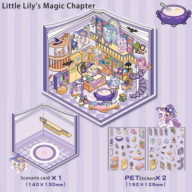 3D Наклейки для ландшафта хранения для миниатюрных сцен Маленький дом Журналинг DIY Облегчение стресса