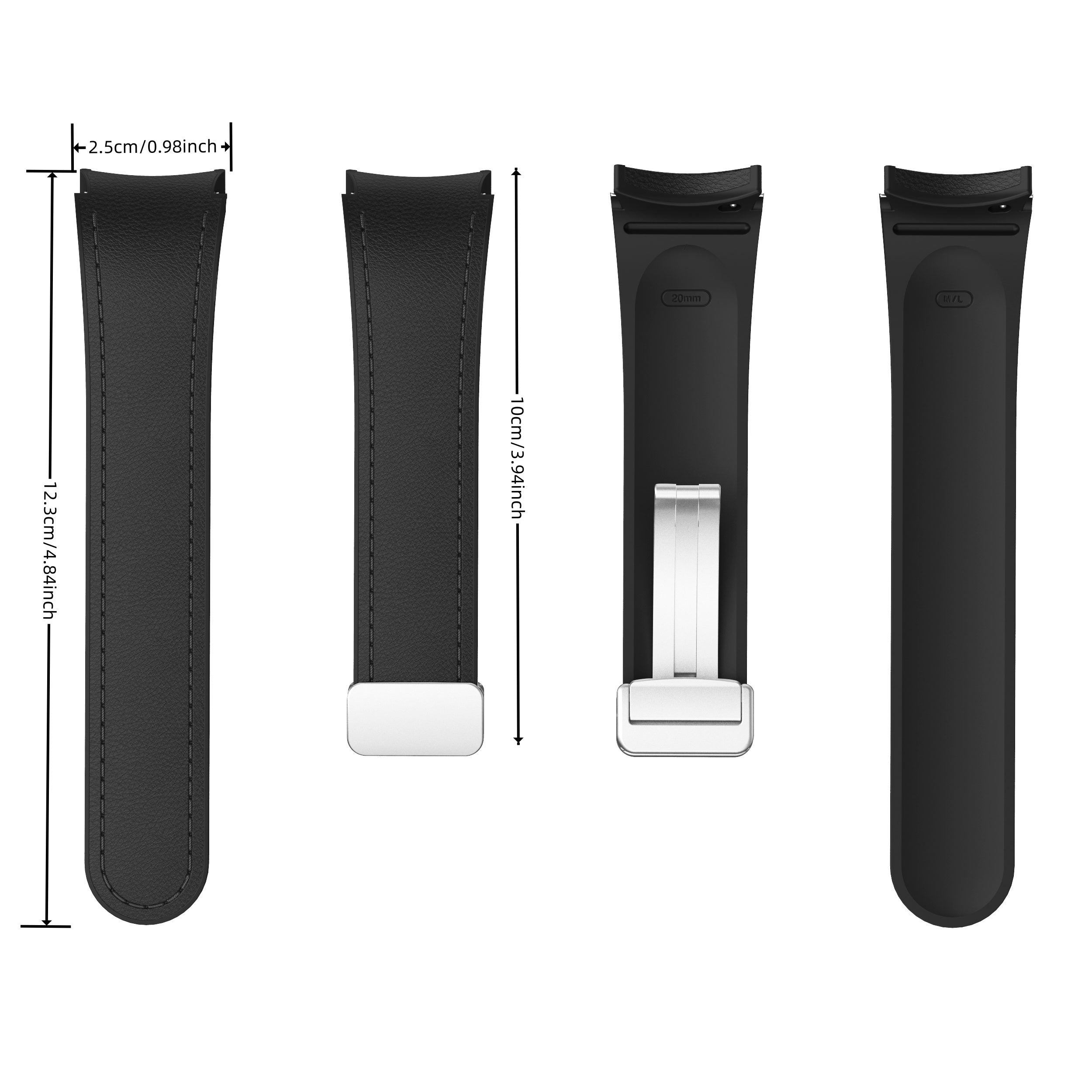 Silicone Smartwatch Strap 20mm with Magnetic Buckle for Galaxy Watch 4 5 6