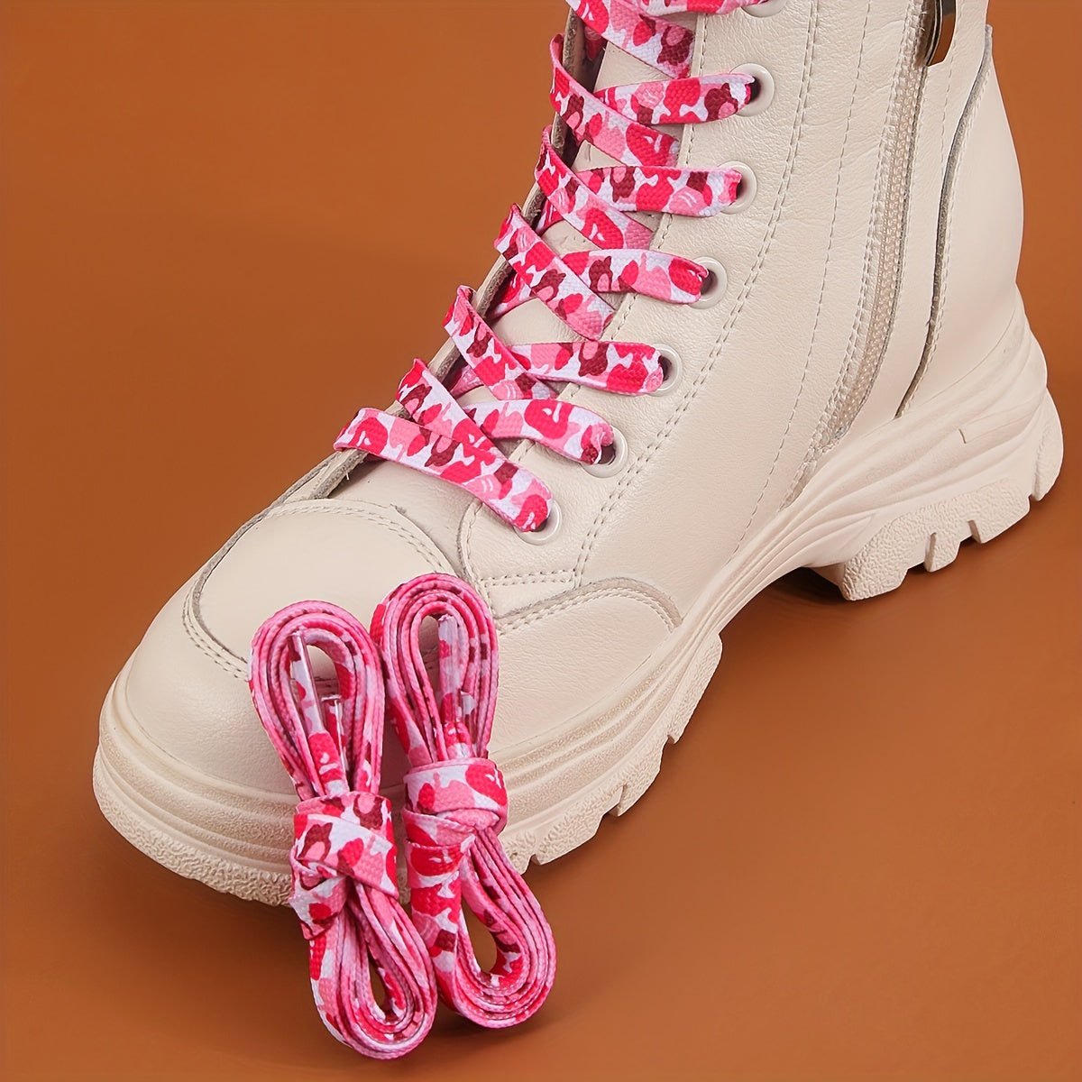 Unisex Camouflage Printed Shoelaces Durable Polyester for Sneakers and Canvas Shoes