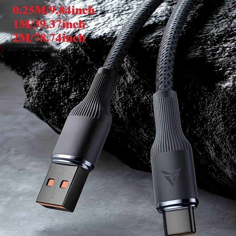 120W Fast Charging USB Type-C Braided Cable Tungsten Golden 3m