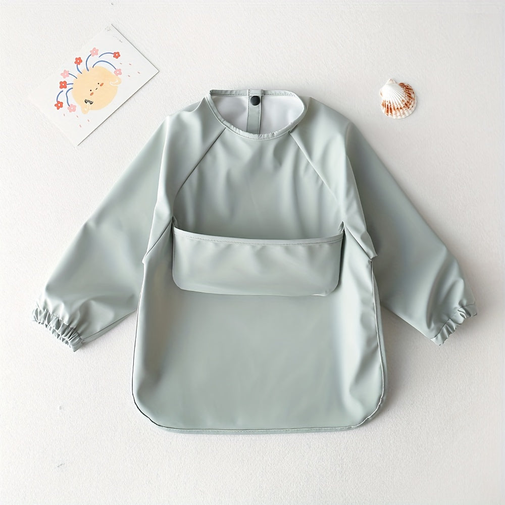 Babero impermeable de manga larga para niños con babero y bata para alimentar y comer
