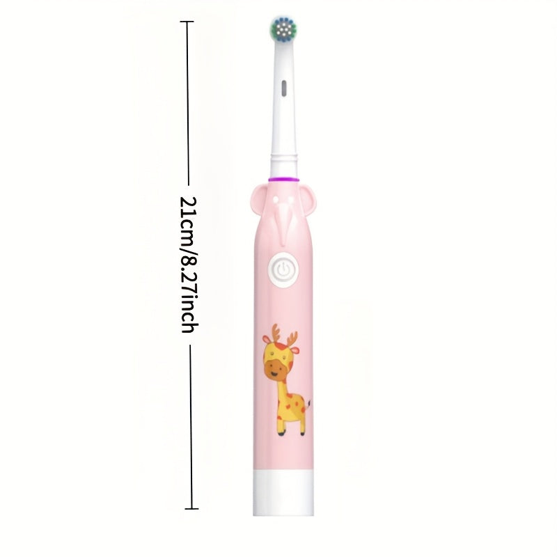 Youngsters Electric Toothbrush Safe Round Head Battery-Powered Cartoon Design