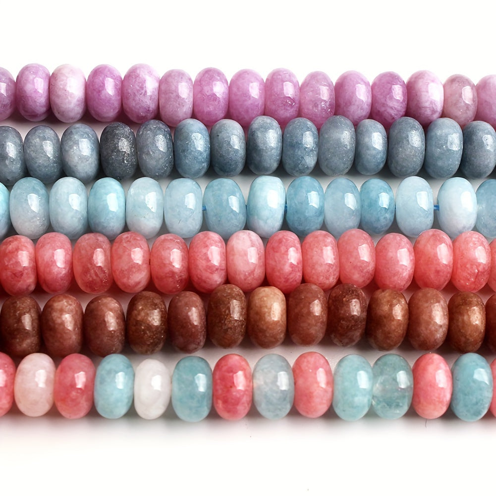 Natural Stone Beads 5x8mm Oval Aquamarine and Angelite Spacer Beads for Jewelry Making 70 Pieces