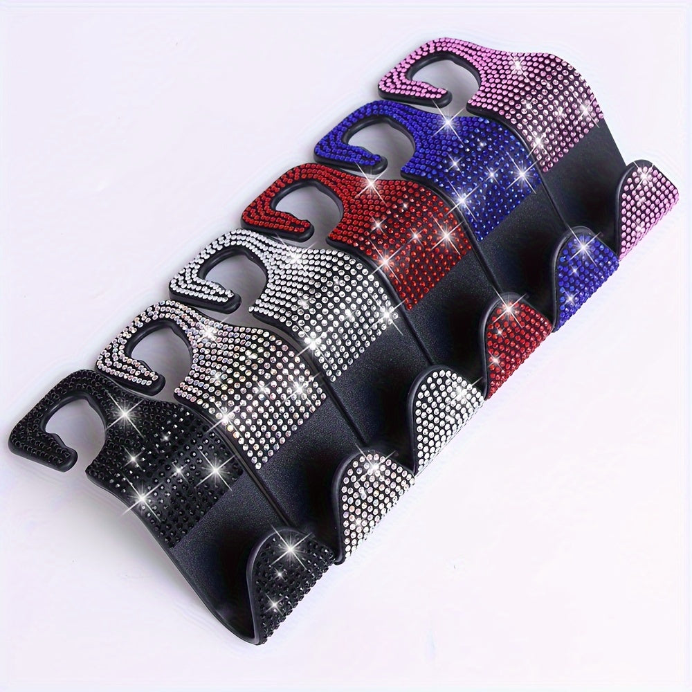 Ayollar uchun rhinestone avtomobil qoqichlari, yashirin o'rindiq orqa saqlash, bardoshli plastmassa, 2 ta paket