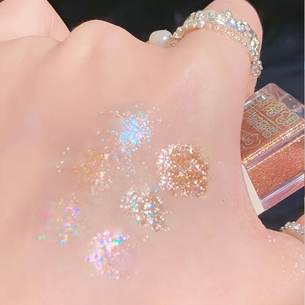 Women Liquid Eyeshadow with Glitter, Rhinestones, and Highlighter