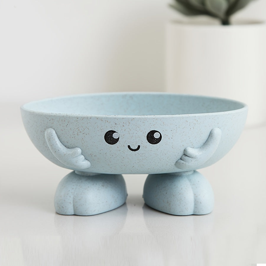Plastic Cartoon Soap Dish with Drainage for Bathroom Multifunctional Storage