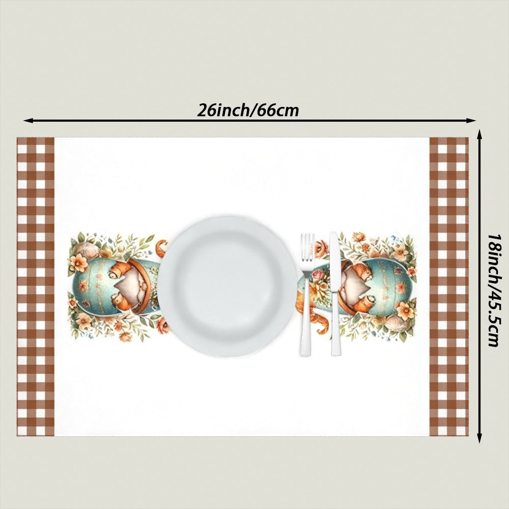 2 ta Pasxa Gnome va Gulli Tuxum Oshxona sochiqlari to'plami 45x66cm yumshoq so'radigan