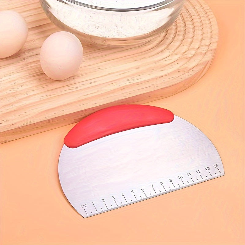 Stainless Steel Dough Cutter with Measuring Guide for Baking and Pastry