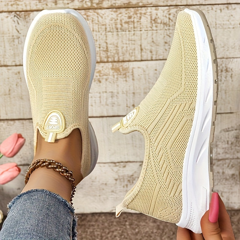 Ayollar uchun slip-on kundalik sport poyabzali, tarmoq tikanli, yengil, yopishqoqsiz, tashqi foydalanish uchun oyoq kiyim