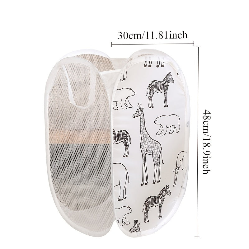 Cesta de lavandería plegable de malla para ropa y almacenamiento de juguetes