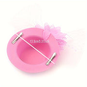 To'ylar, poygalar, Xellouin va partiyalar uchun tarmoqli tül va beret uslubidagi feather fascinator shlyapa, bosh band yoki klip bilan mavjud