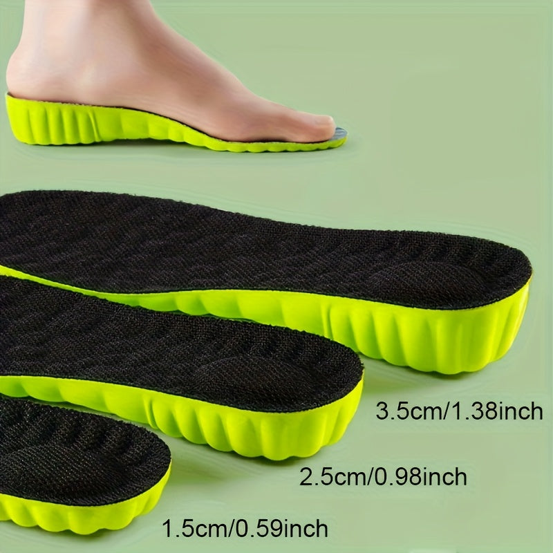 Unisex Height Increasing Insoles Shock-Absorbing Anti-Slip PU for Men Women