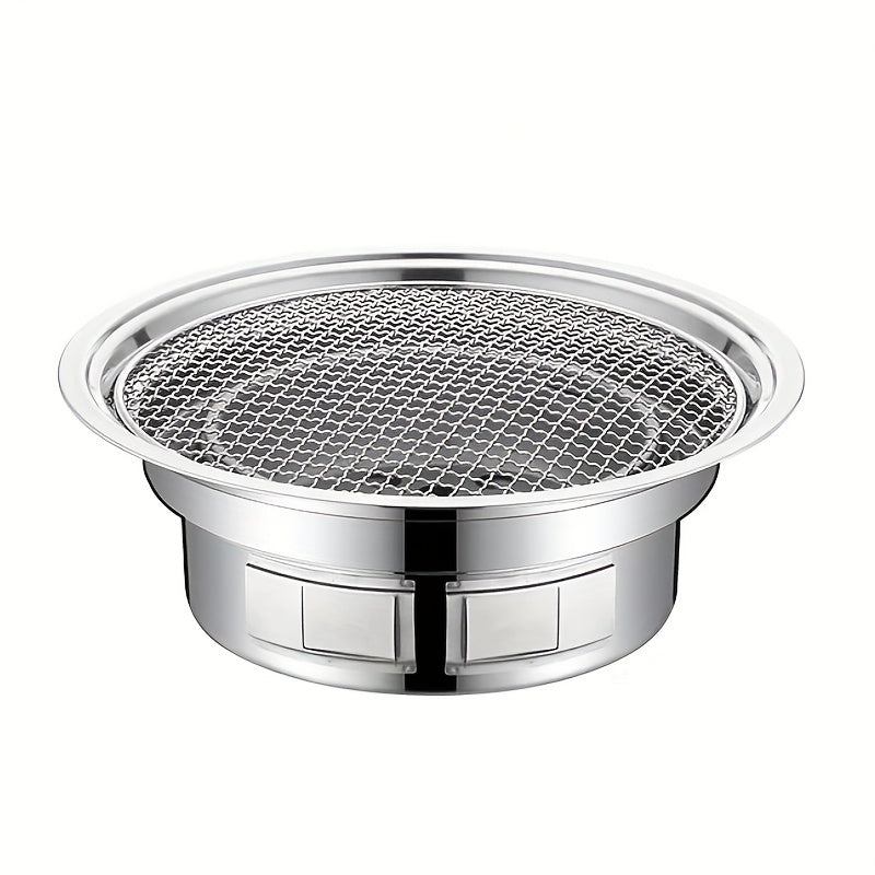 Stainless Steel Korean BBQ Grill Pan for Indoor Outdoor Use Smokeless Portable Grill