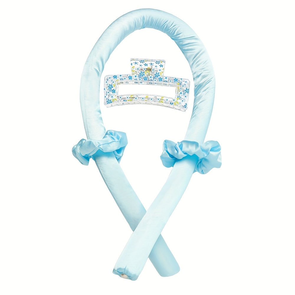 No-Heat Foam Sponge Curler Set with Leopard Print Clips for Hair Styling