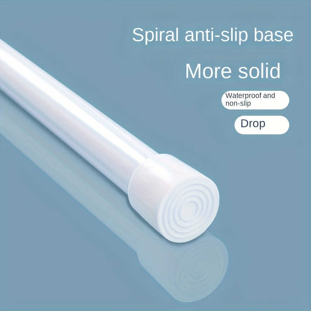 Adjustable Tension Curtain Rod with Anti-Slip Base Waterproof Easy Installation for Home and Bathroom