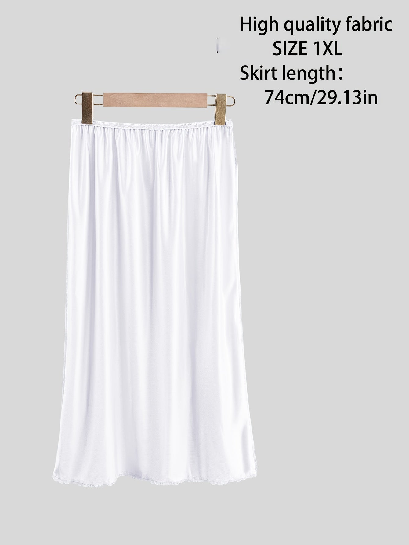 Plus Size Lace Petticoat Skirt Casual Mid-Length Polyester Elastane Solid Color