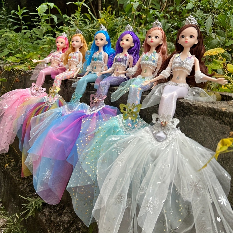 44.98cm Mermaid Doll for Girls with Realistic Eyes Movable Joints Dress-Up Accessories